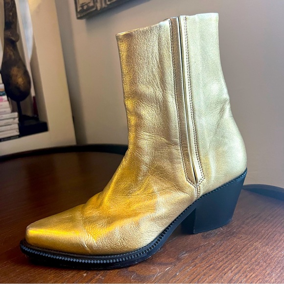Barbara Bui Gold Leather Boots - Picture 5 of 13